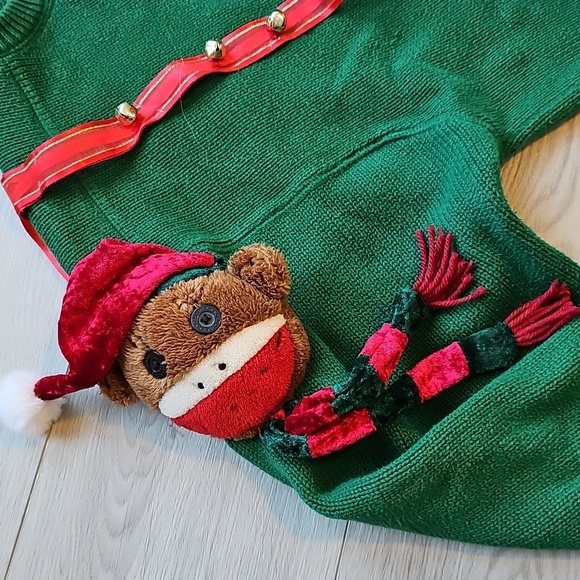 Handmade Ugly Christmas Sweater Massive Plush Sock Monkey Tommy Hilfiger XL - Picture 5 of 11